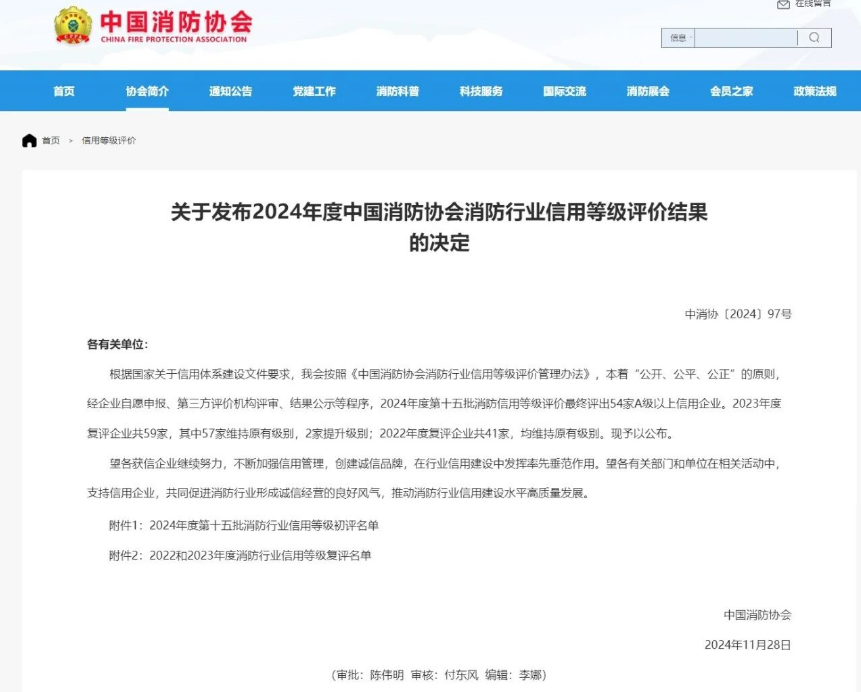 喜报 | 四川迪威消防再度评为消防行业AAA级信誉企业